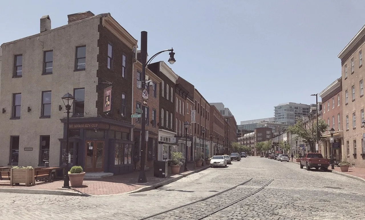 Thames Street in Fells Point, near the funeral home's Highlandtown roots